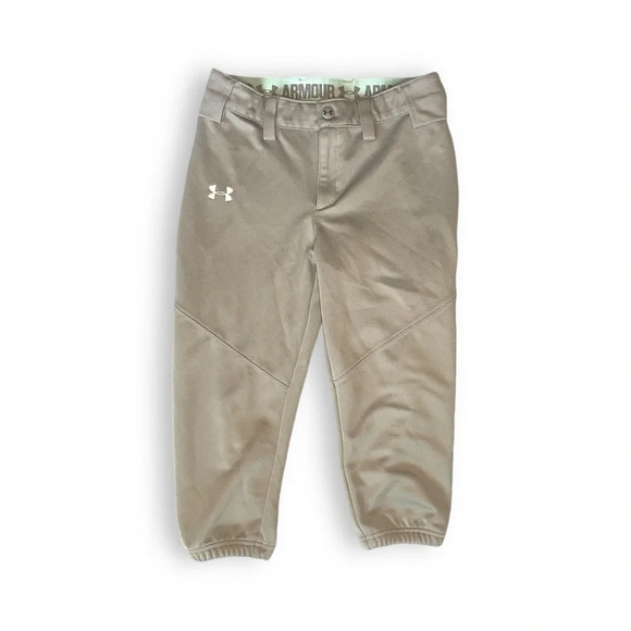 Under Armour Youth Medium Baseball Pants Gray Elastic Hem HeatGear - Picture 1 of 10